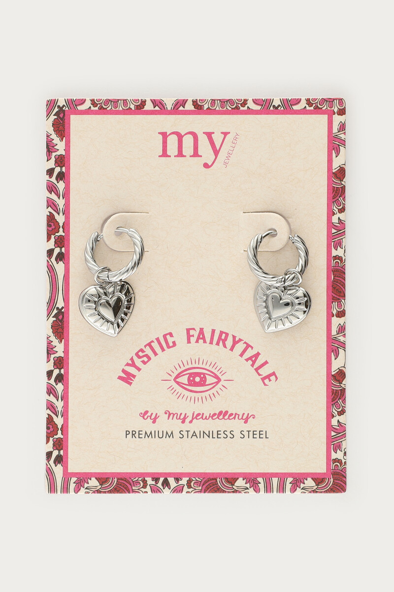 Mystic hoop earrings with striped heart | My Jewellery