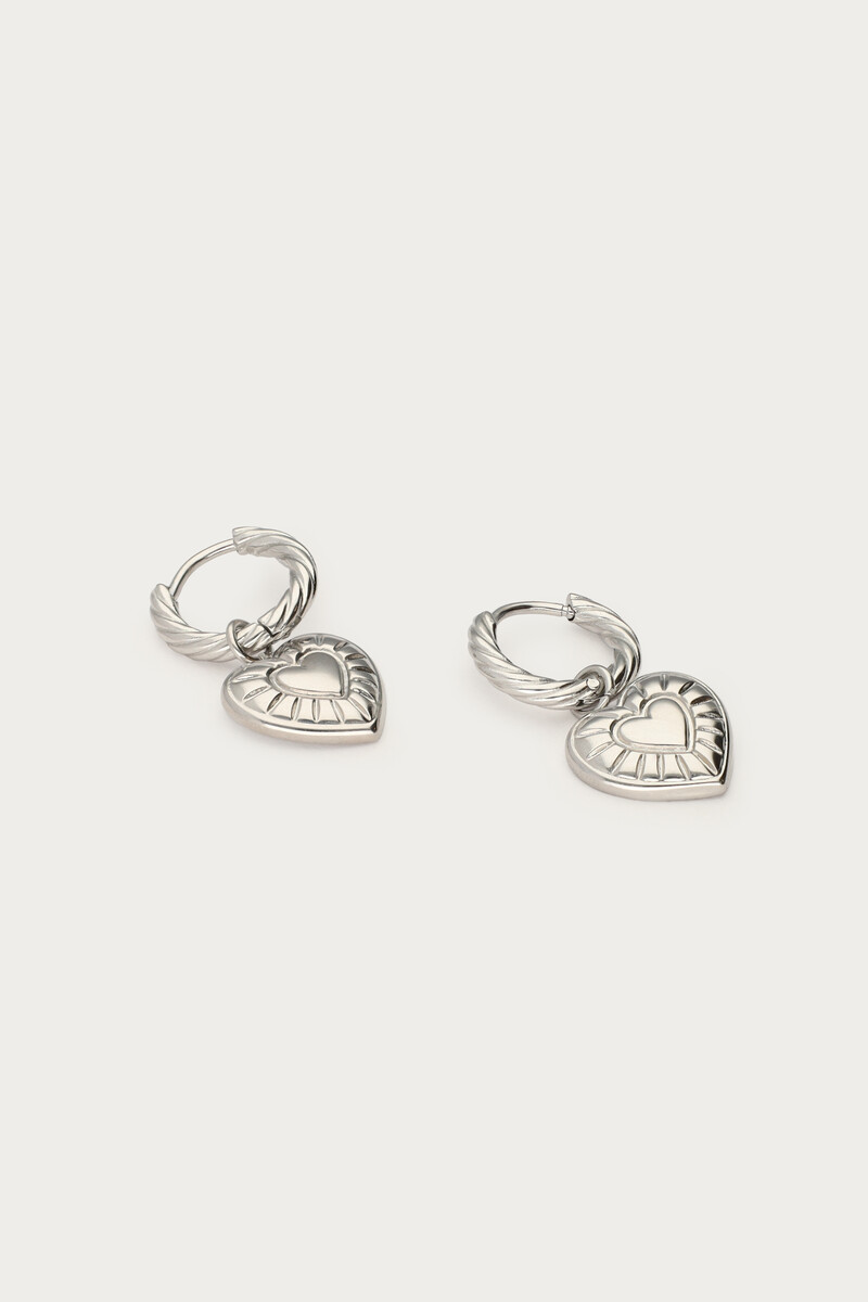 Mystic hoop earrings with striped heart | My Jewellery