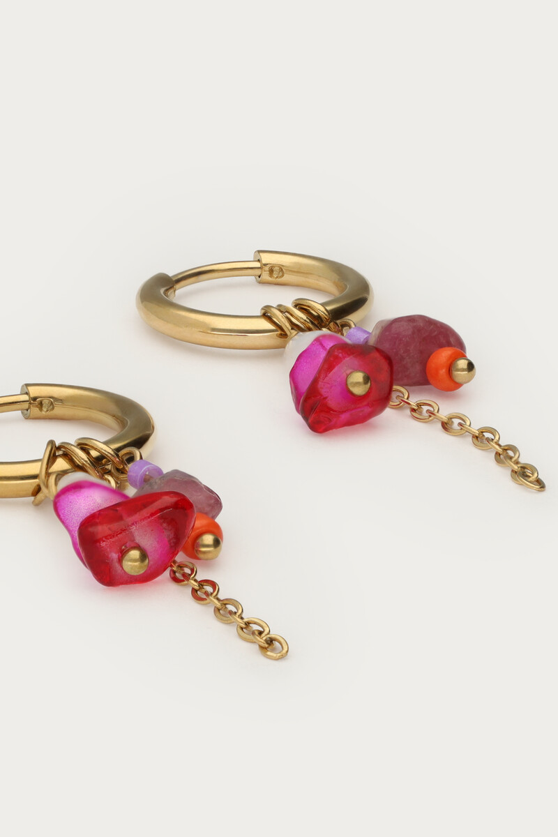 Mystic earrings with coloured rhinestones and pearl | My Jewellery