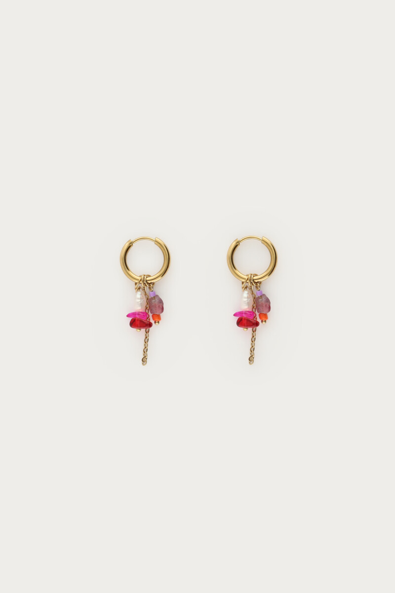 Mystic earrings with coloured rhinestones and pearl | My Jewellery