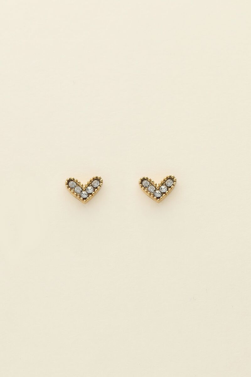 Mystic studs hartje met steentjes  | My Jewellery