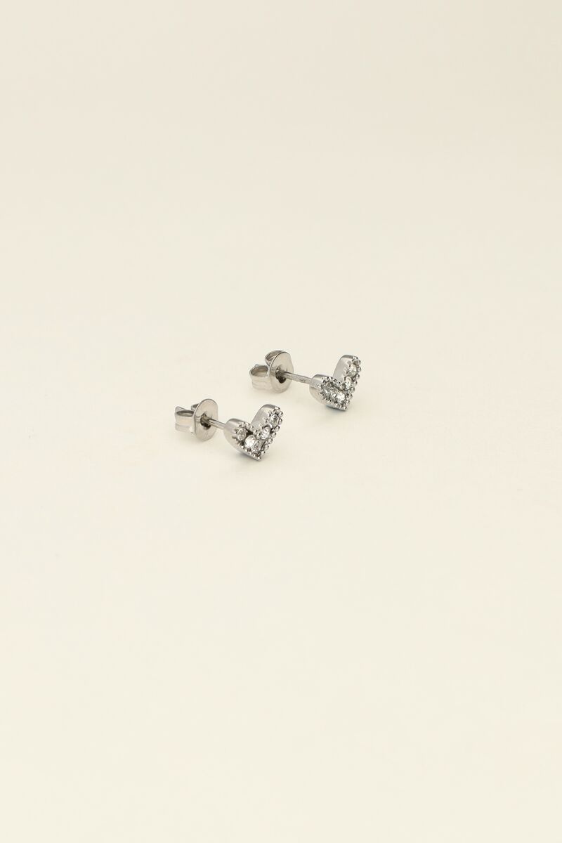 Mystic studs hartje met steentjes 