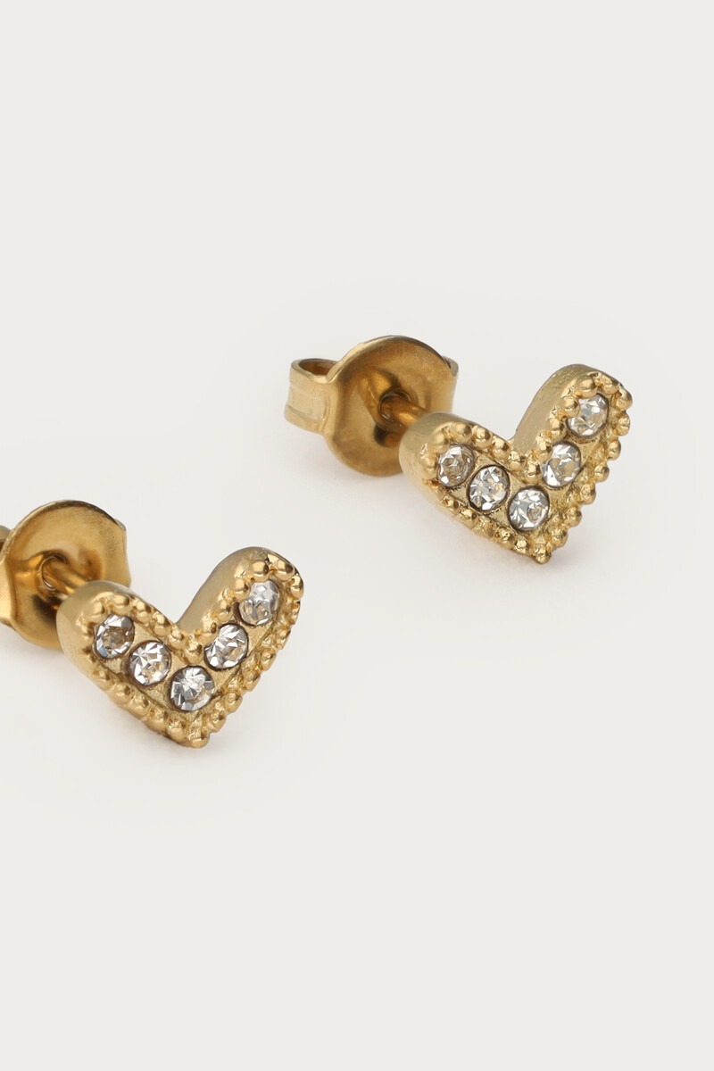Mystic studs heart with rhinestones | My Jewellery