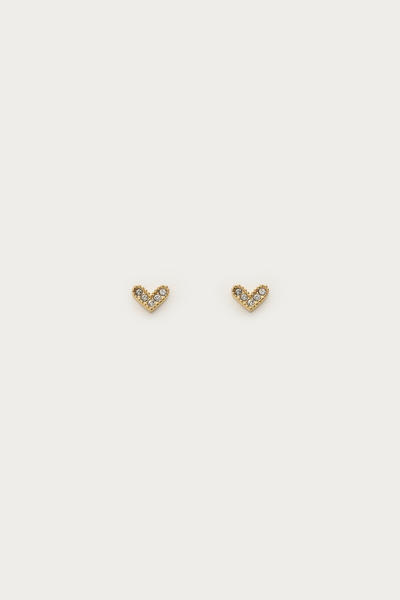 Mystic studs heart with rhinestones | My Jewellery