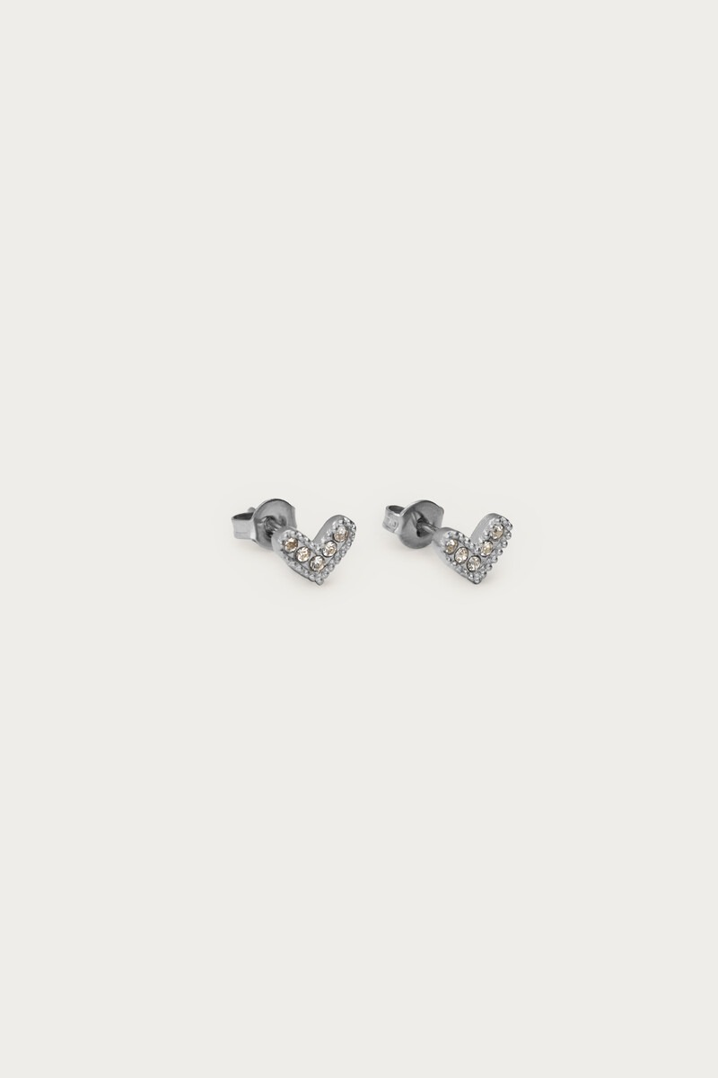 Mystic studs heart with rhinestones | My Jewellery