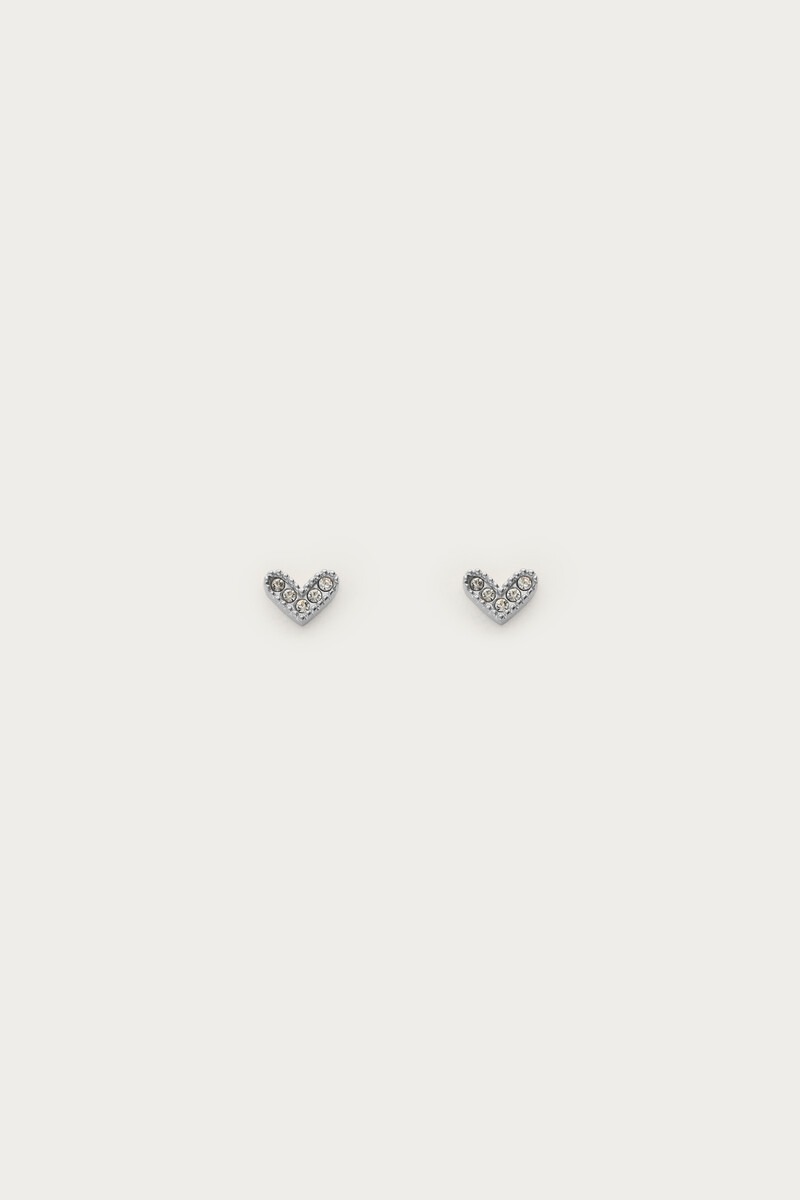Mystic studs heart with rhinestones | My Jewellery