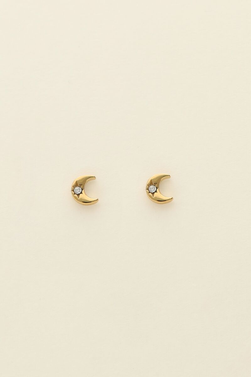 Mystic studs met maan en steentje | My Jewellery