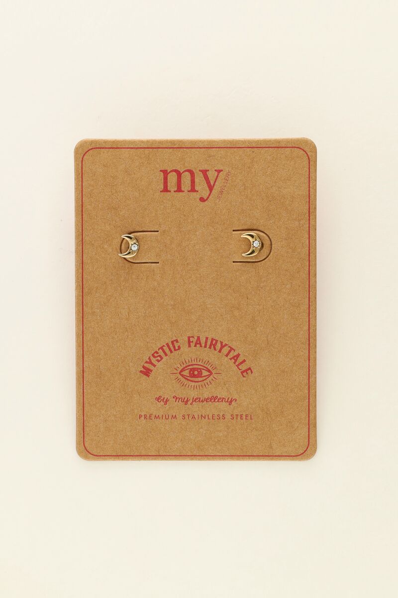 Mystic studs met maan en steentje | My Jewellery