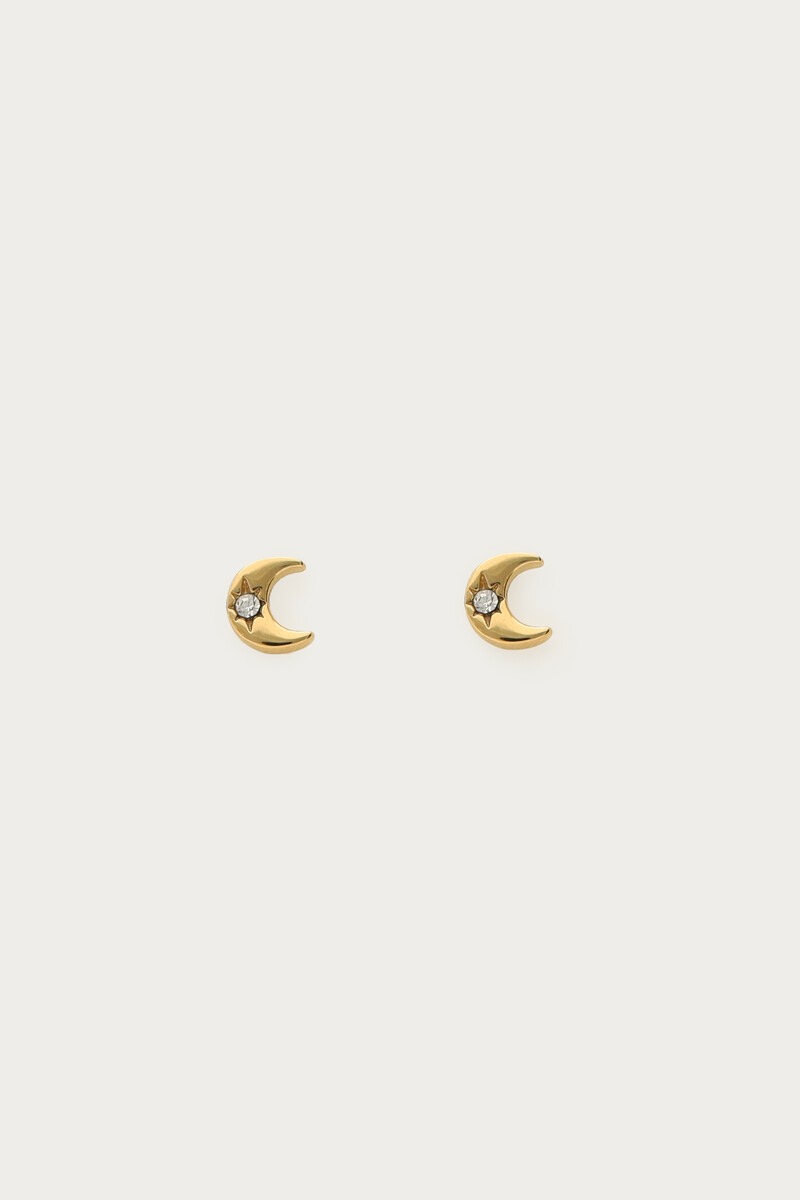 Mystic studs with moon and rhinestone | My Jewellery