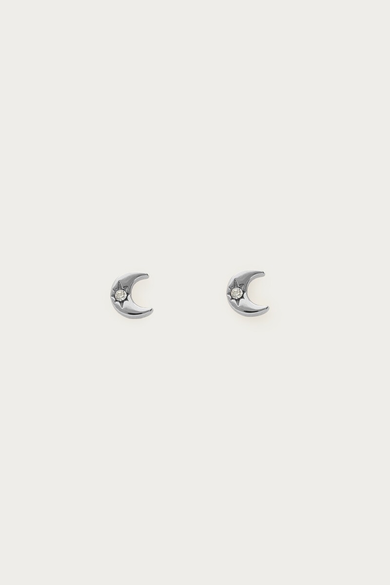Mystic studs with moon and rhinestone | My Jewellery