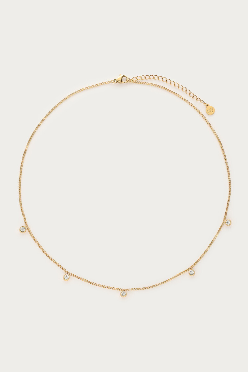 Ketting vijf strass steentjes