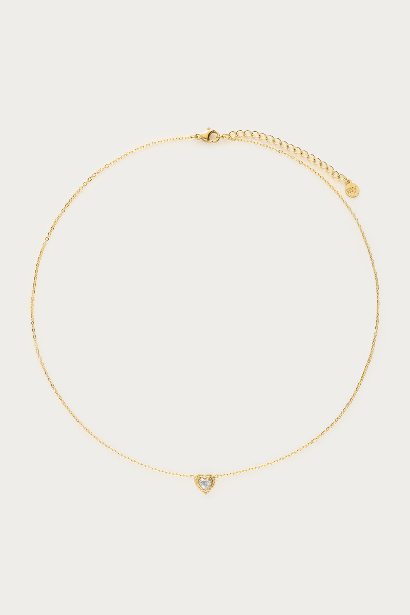 Necklace heart rhinestone