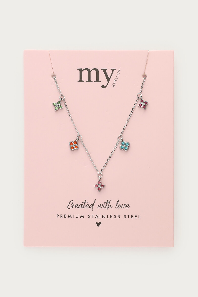 Necklace multicolor with clovers | My Jewellery