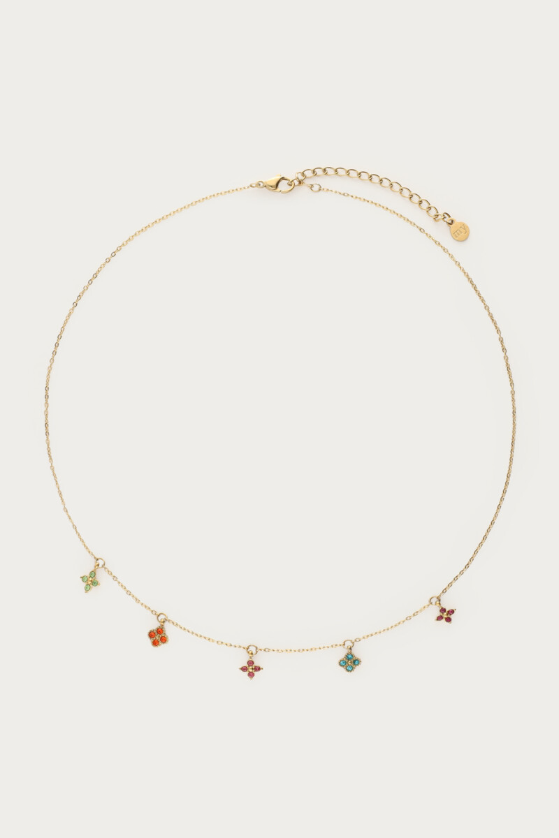 Necklace multicolor with clovers | My Jewellery