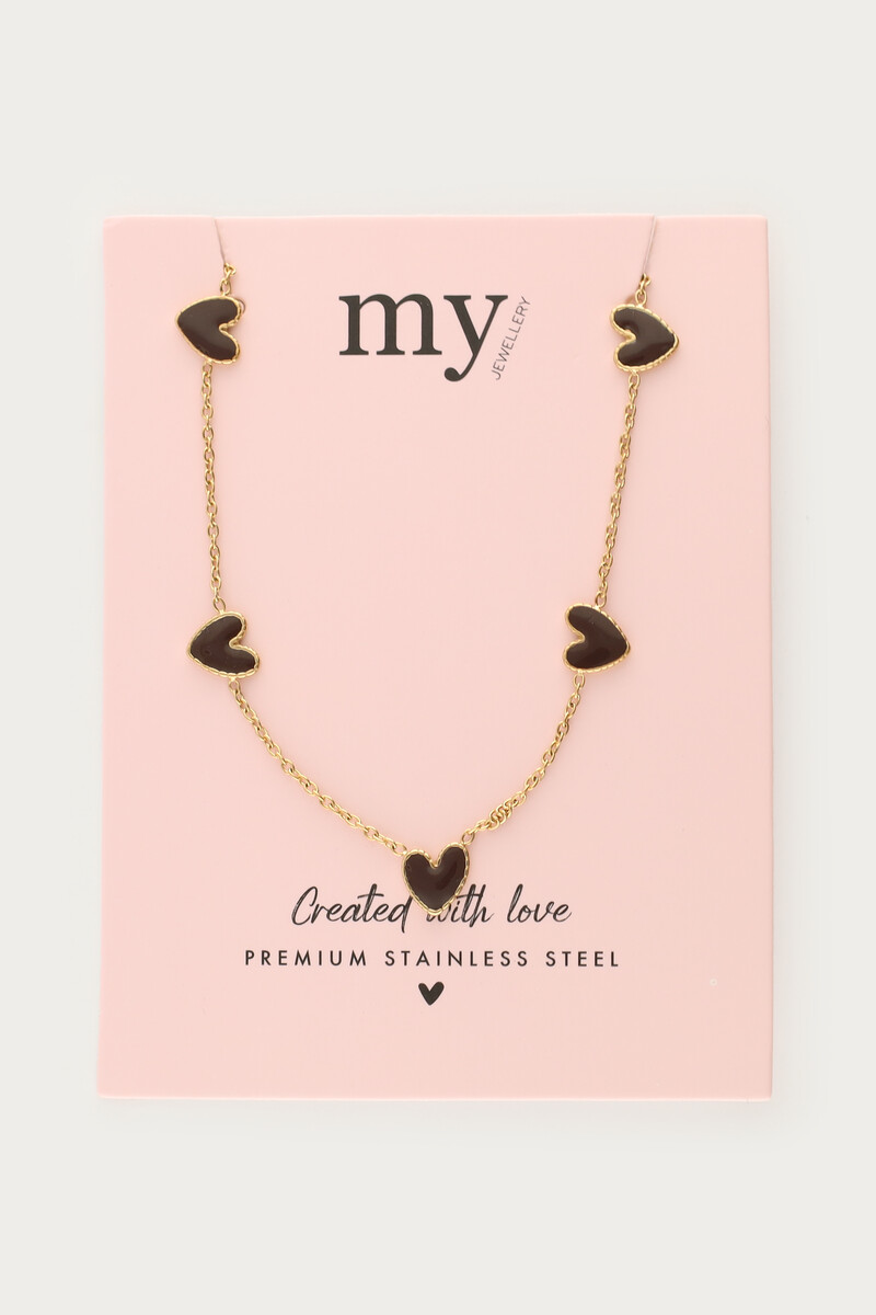 Necklace with brown hearts | My Jewellery