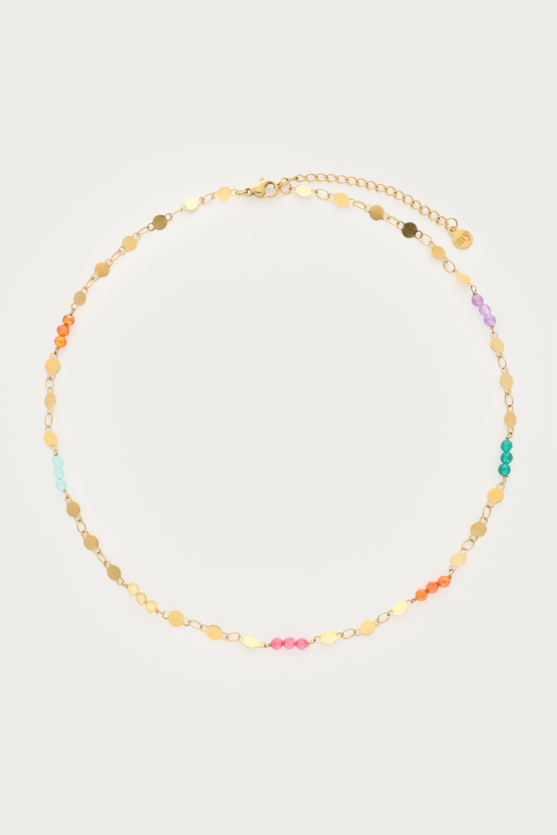 Kette mit Münze und bunten Perlen