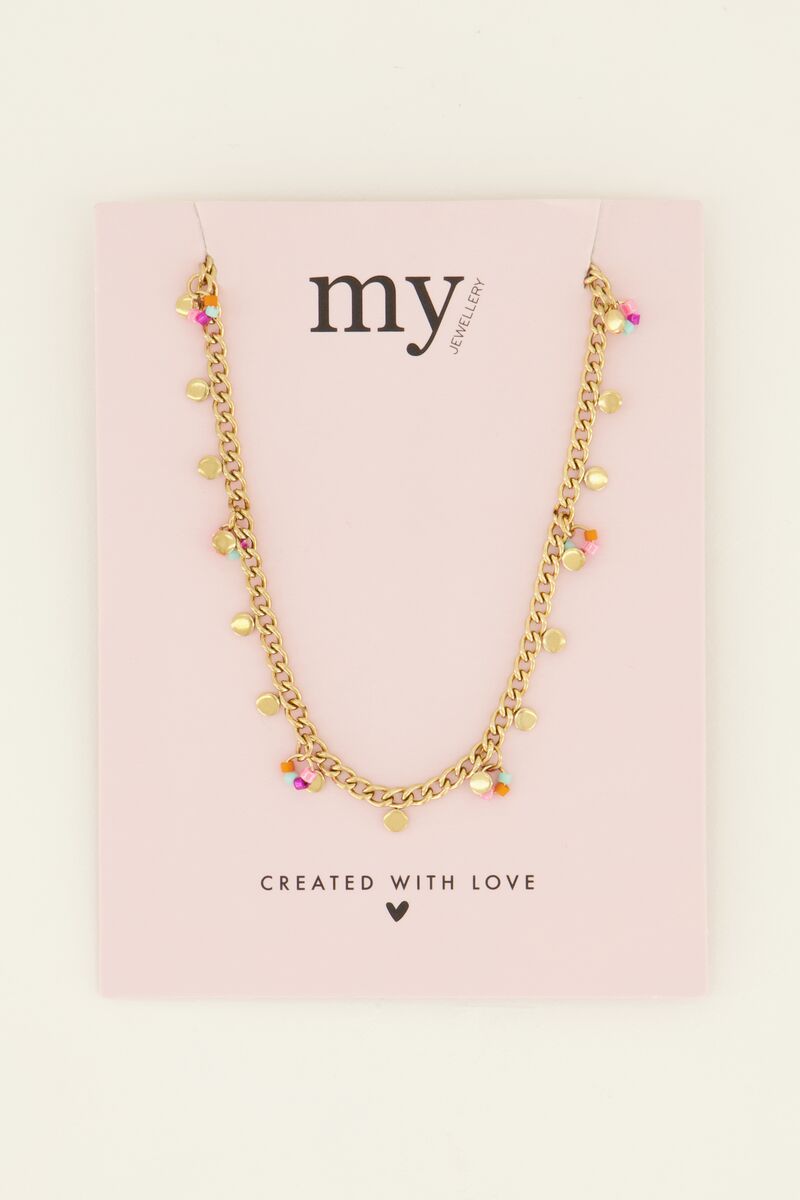 Necklace with coins & multicoloured stones | My Jewellery