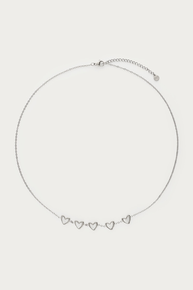 Necklace with five mother of pearl hearts | My Jewellery