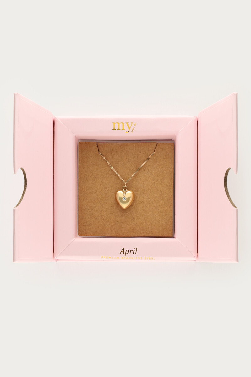 Necklace with heart and birthstone