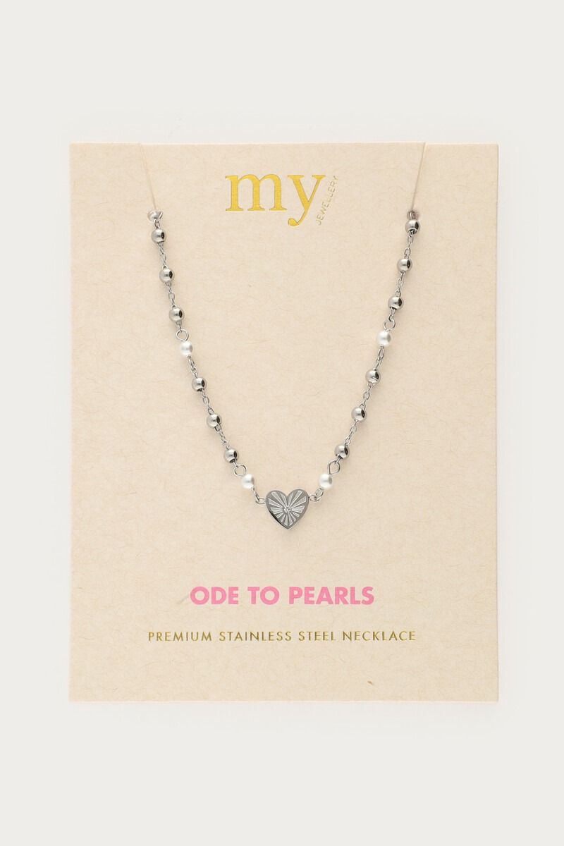 Necklace with heart and faux pearls | My Jewellery