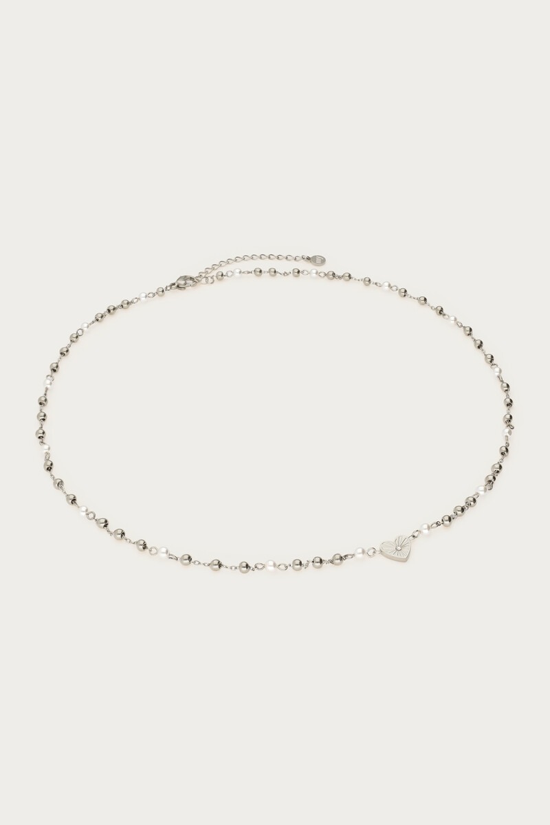 Necklace with heart and faux pearls | My Jewellery