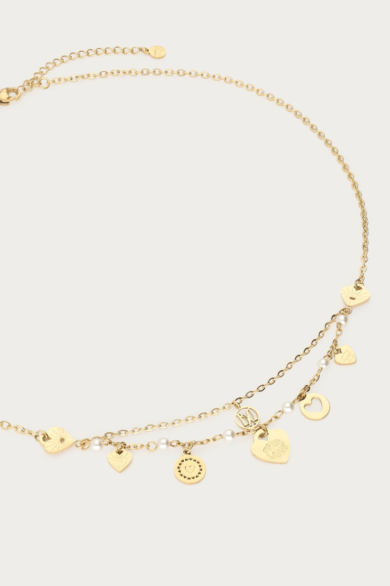 Necklace with hearts and faux pearls ''Dream Chaser'' | My Jewellery