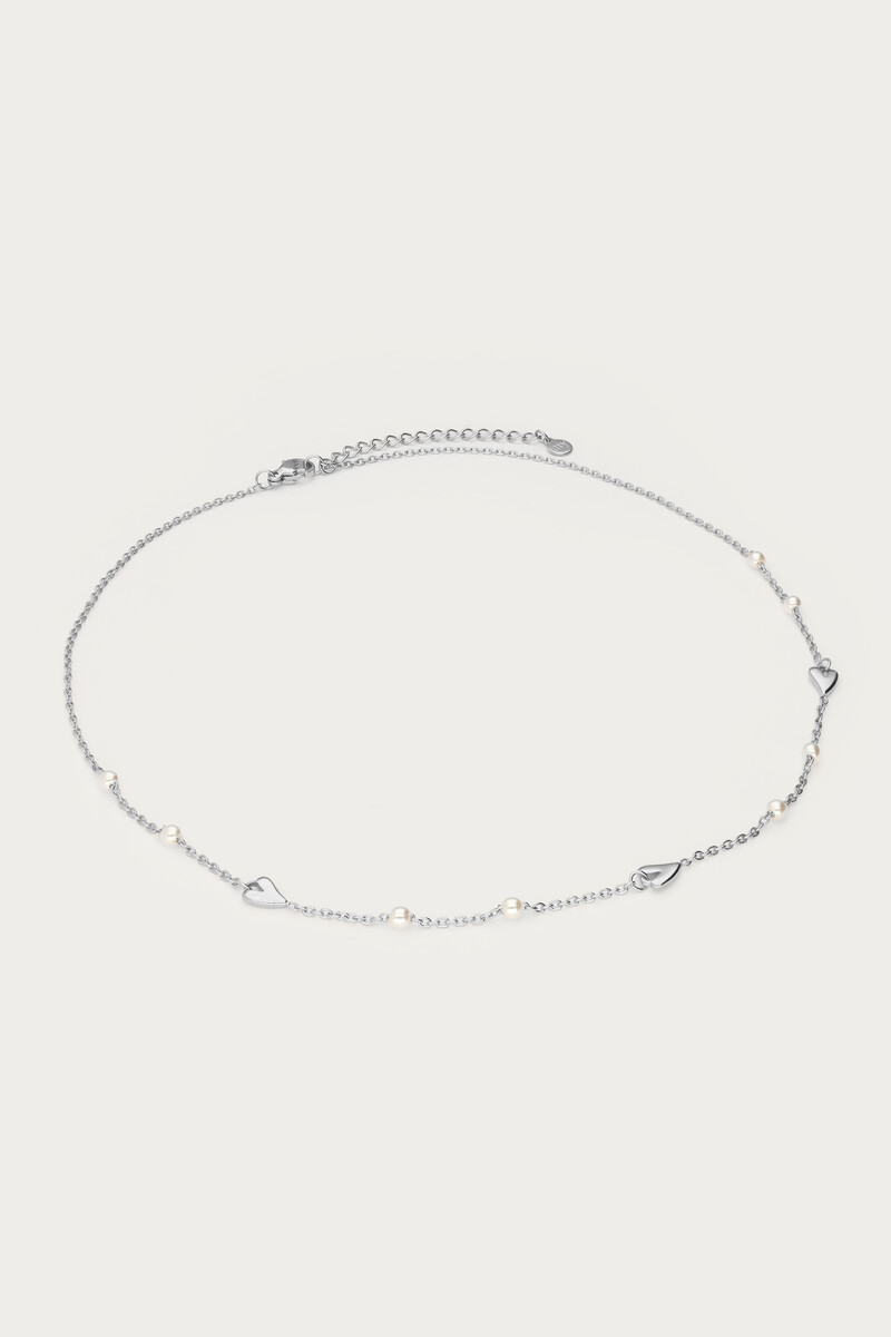 Necklace with hearts and faux pearls | My Jewellery