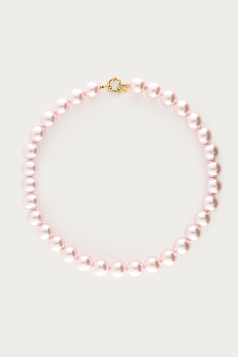 Necklace with light pink glass pearls | My Jewellery