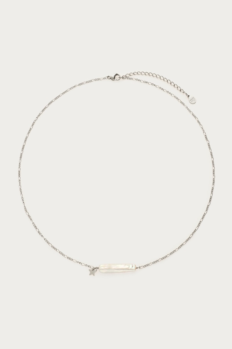 Ketting met natuurlijke parel bar en ster