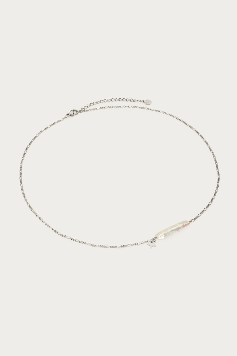 Necklace with natural pearl bar and star | My Jewellery