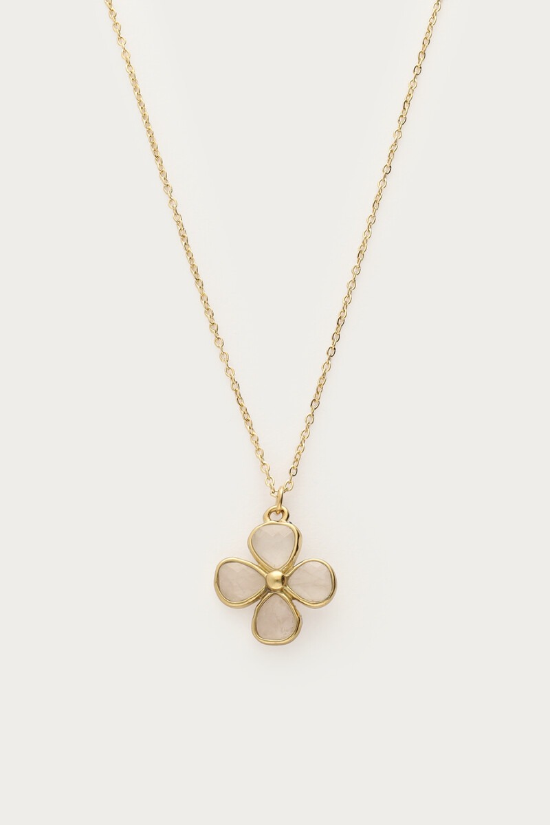 Necklace with rose quartz clover | My Jewellery
