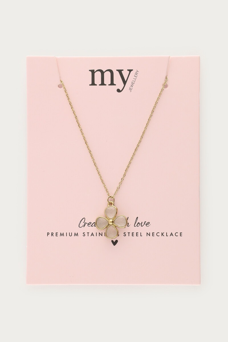 Necklace with rose quartz clover | My Jewellery