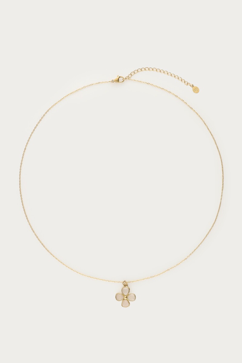 Necklace with rose quartz clover | My Jewellery