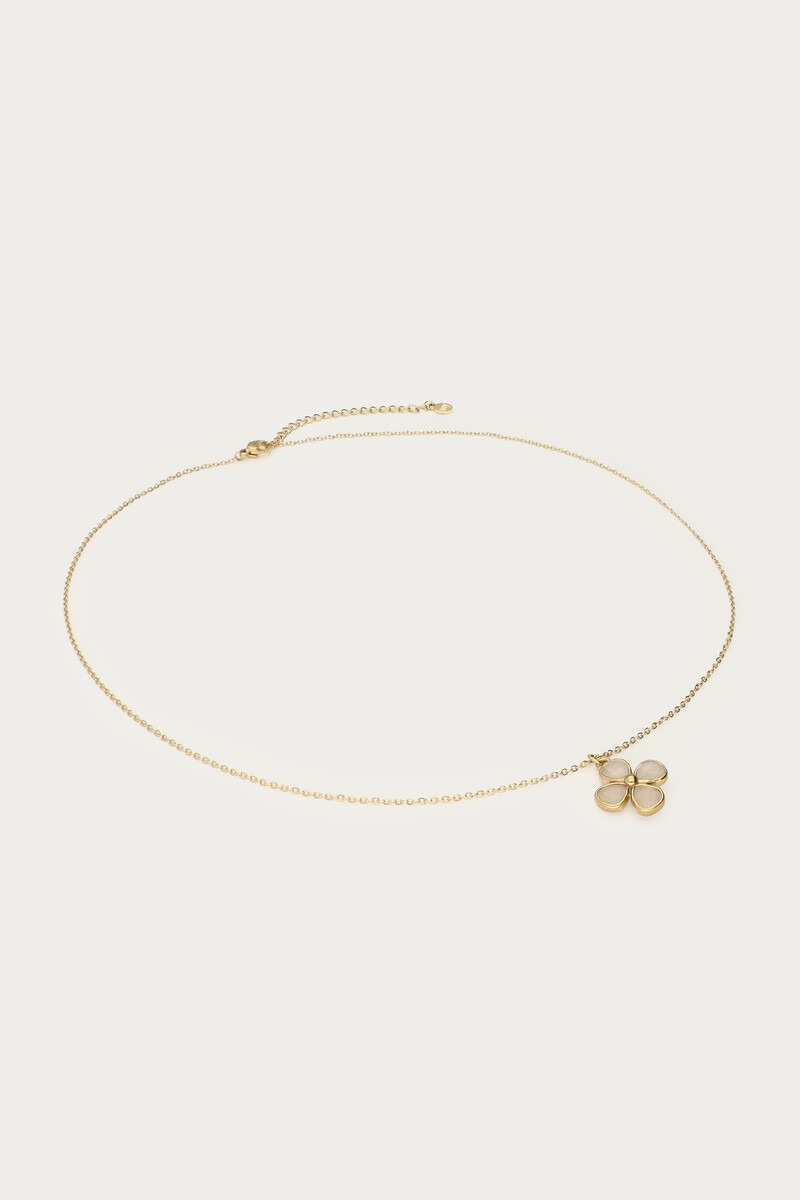 Necklace with rose quartz clover | My Jewellery