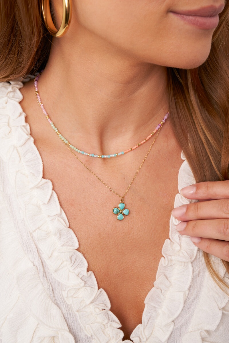 Necklace with turqoise clover | My Jewellery