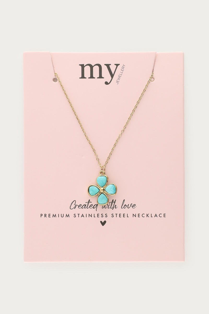 Necklace with turquoise clover | My Jewellery