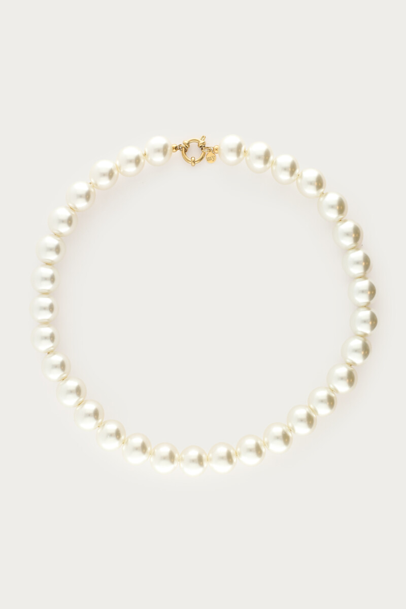 Necklace with white glass pearls | My Jewellery