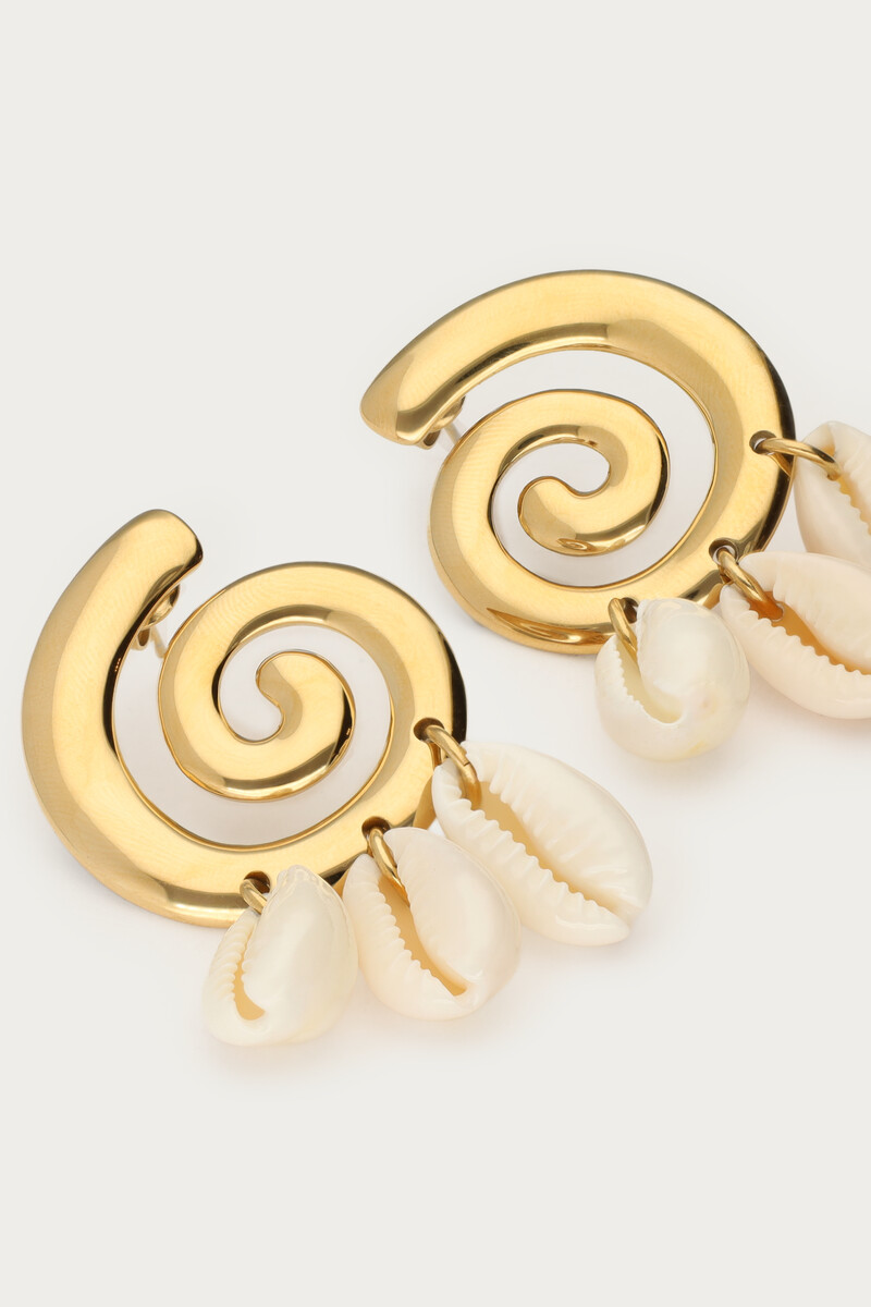 Nomads drop earrings with swirl & shells | My Jewellery