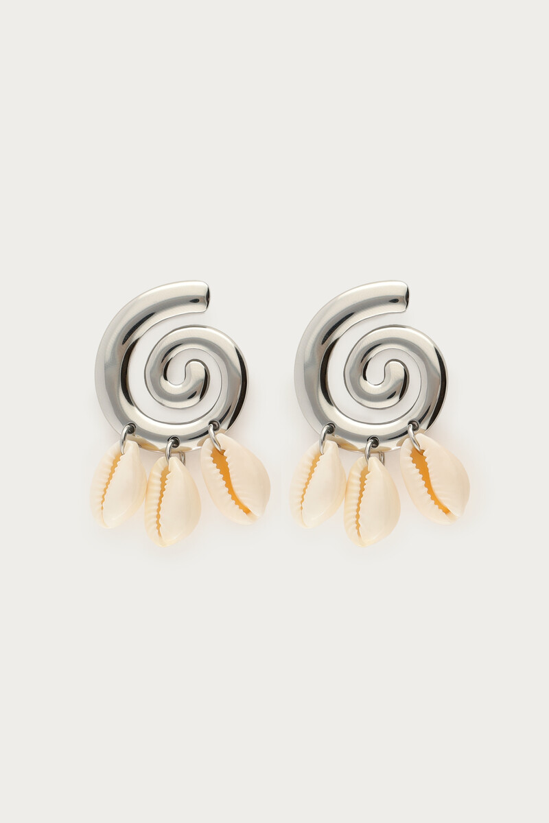 Nomads oorhangers met swirl en schelpen