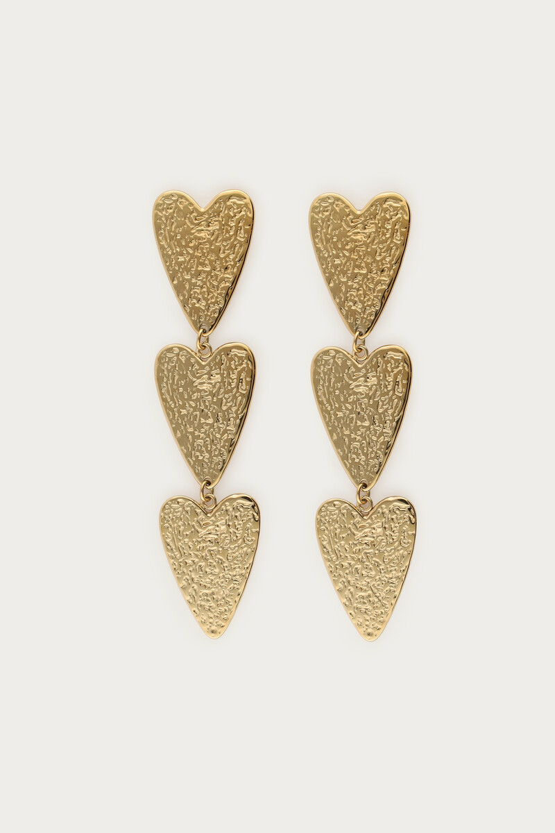 Nomads drop earrings three hearts | My Jewellery