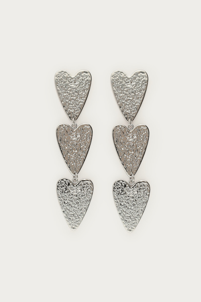 Nomads drop earrings three hearts | My Jewellery