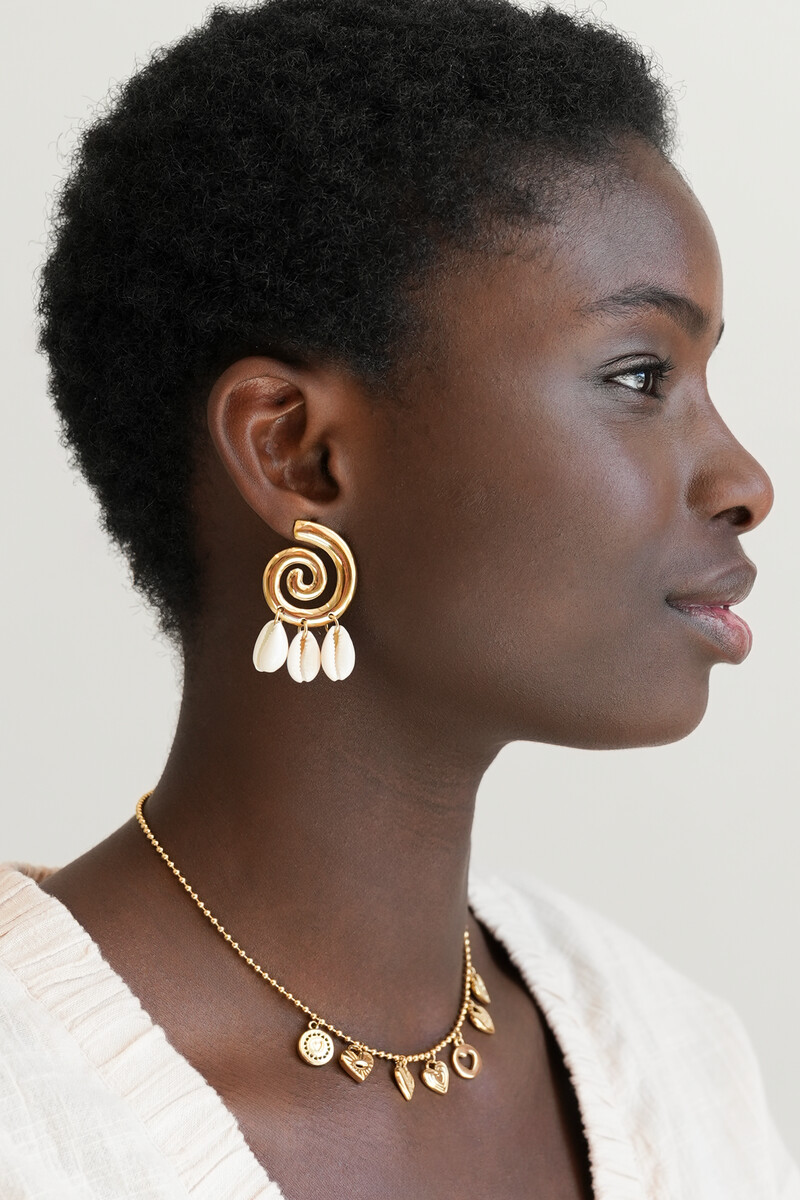 Nomads drop earrings with swirl & shells | My Jewellery