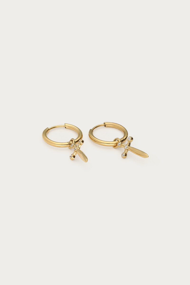 Nomads minimalist hoop earrings with sword | My Jewellery