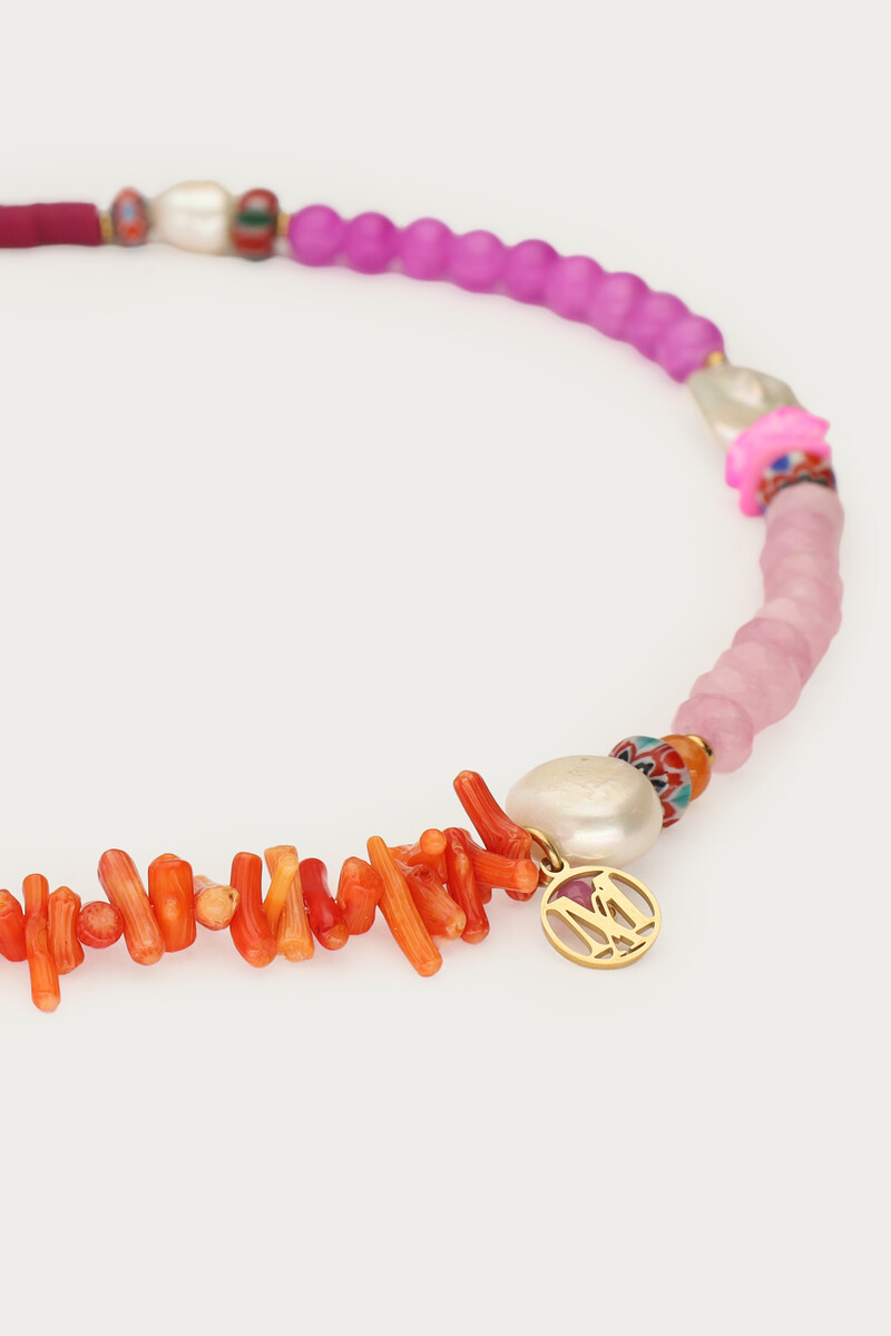 Nomads multicolour beaded necklace with freshwater pearls | My Jewellery