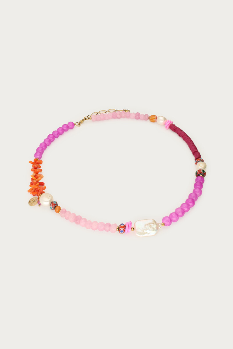Nomads multicolour beaded necklace with freshwater pearls | My Jewellery