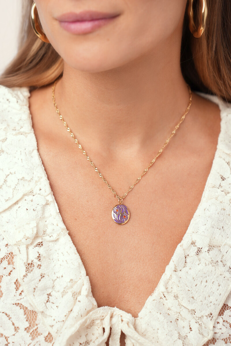 Nomads necklace with purple flowers | My Jewellery