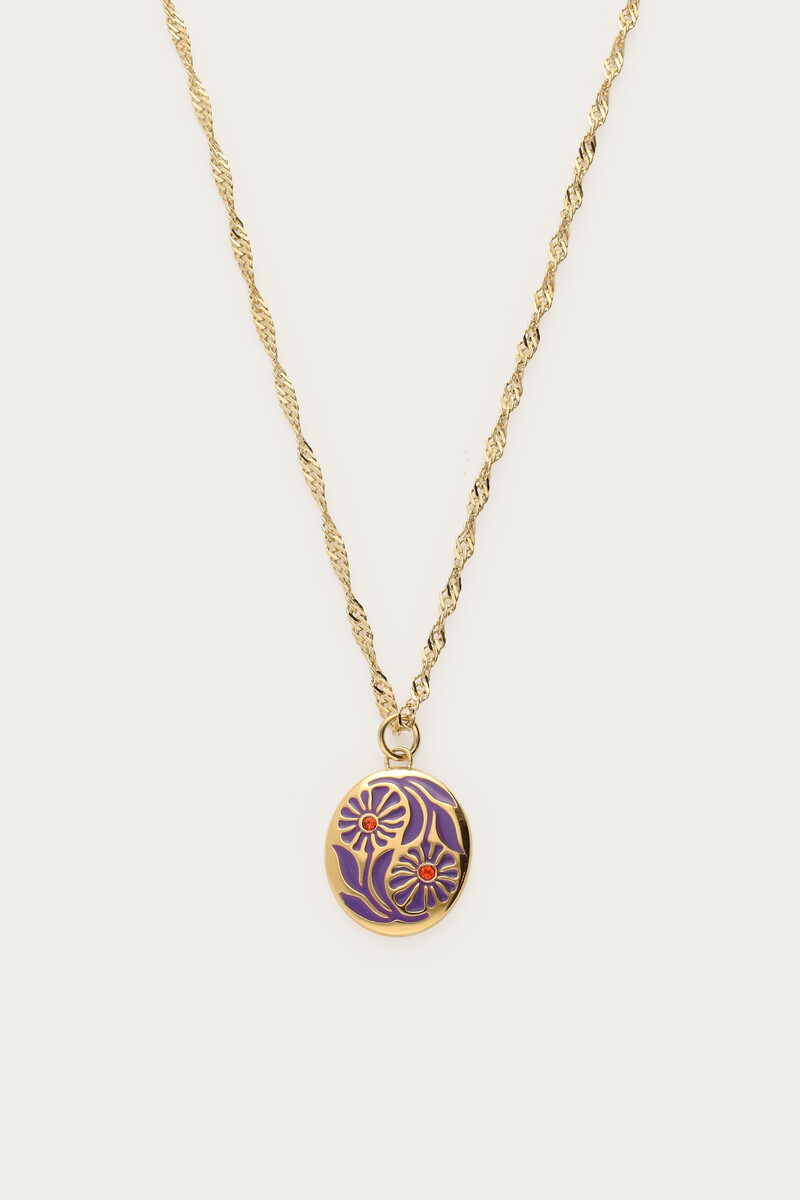 Nomads necklace with purple flowers | My Jewellery