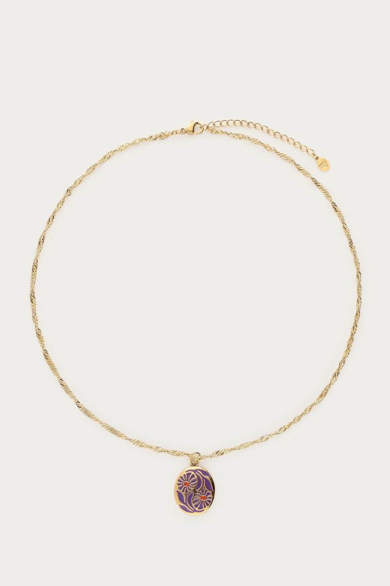 Nomads necklace with purple flowers | My Jewellery