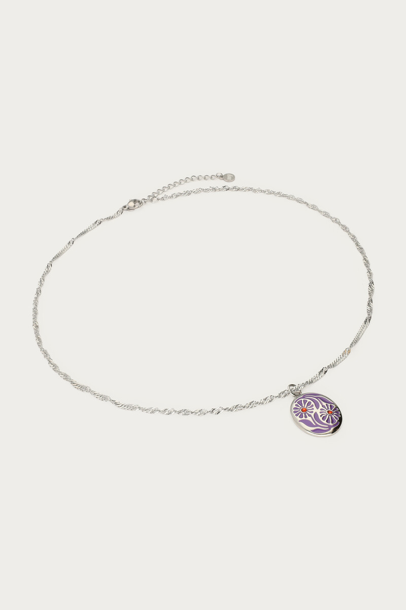 Nomads necklace with purple flowers | My Jewellery