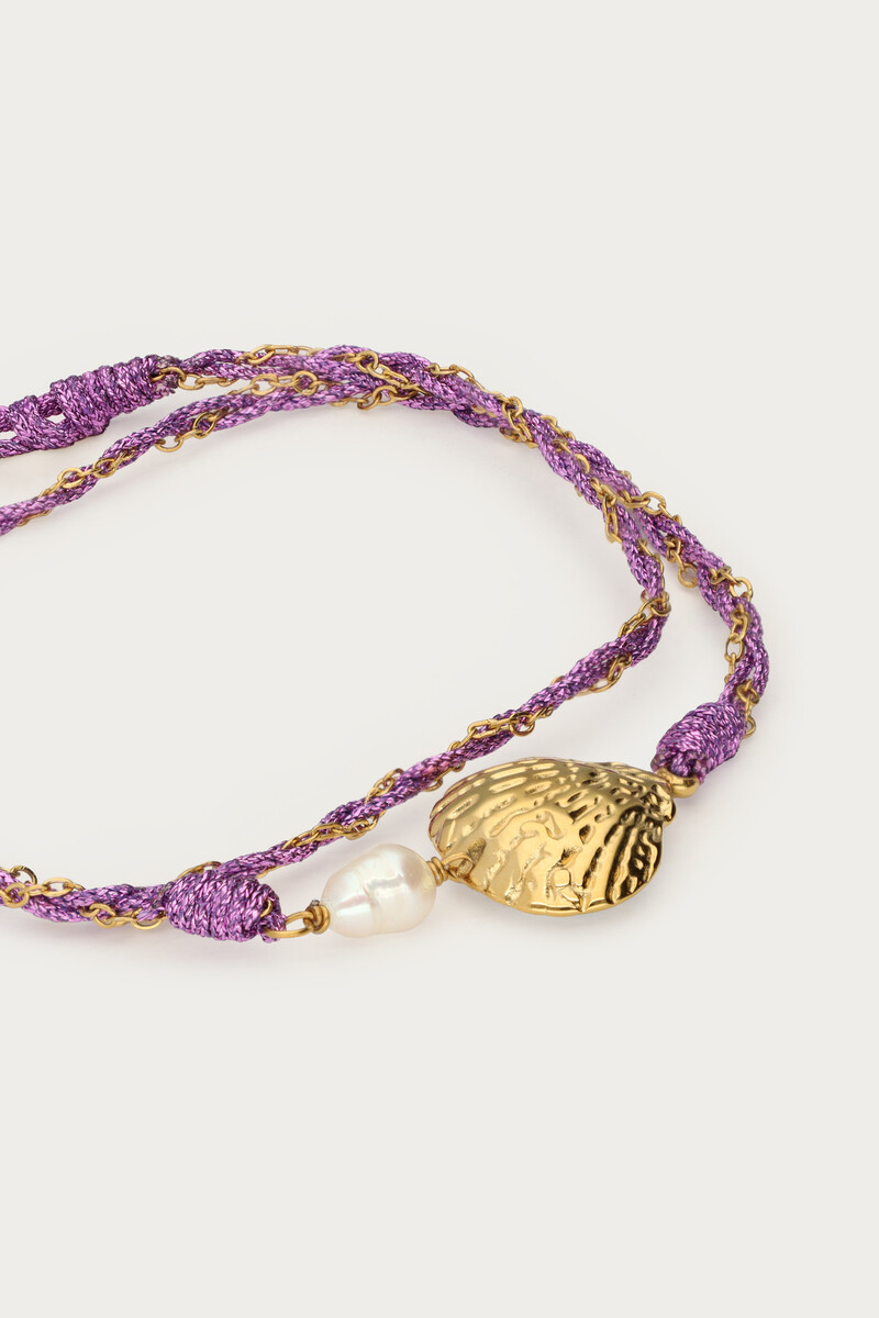 Nomad purple wrap necklace with shell | My Jewellery